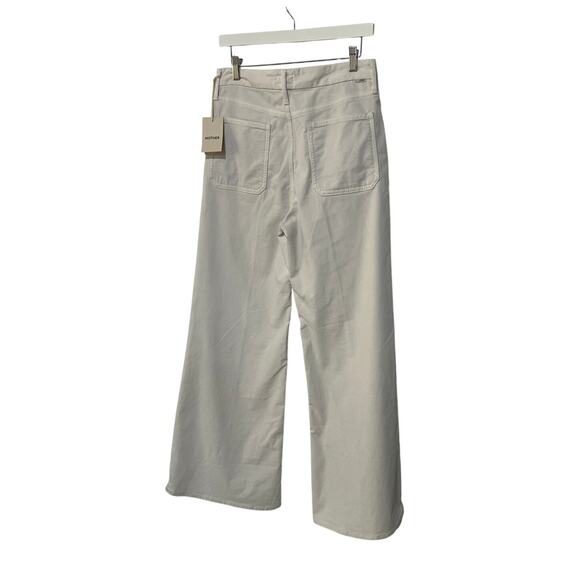 MOTHER JEANS WOMENS 31 CORDUROY WIDE LEG PATCH POCKET ROLLER SKIMP CHALK NEW - Picture 2 of 11